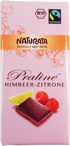 Ciocolata bio Praline cu umplutura, aroma zmeura - lamaie