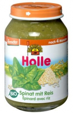 Piureuri de legume sau fructe - Meniu piure bio spanac - orez